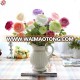 Artificial 3 heads dew lotus flower rose flower